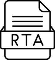 rta file formato linea icona vettore