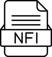 nfi file formato linea icona vettore