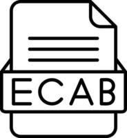 ecab file formato linea icona vettore