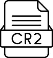 cr2 file formato linea icona vettore
