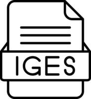 iges file formato linea icona vettore