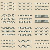 impostato fascio di onda logo icona linea arte minimalista vettore illustrazione design