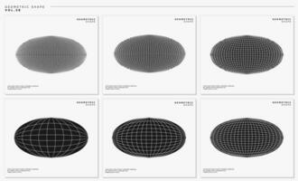moderno geometrico piatto ovale astratto globo terra design impostato vettore