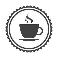semplice il giro vettore icona di caffè tazza, il giro caffè etichetta