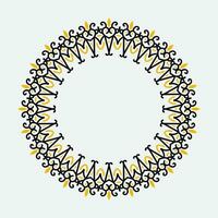 decorativo reale il giro telaio, nero e giallo ornamentale confine indiano e Arabo stile, astratto floreale ciclo ornamento disegno, vettore illustrazione