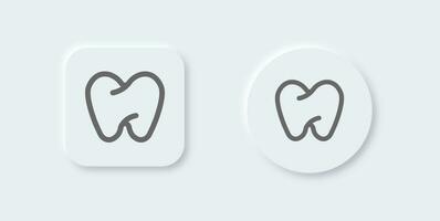 denti linea icona nel neomorfo design stile. dentista segni vettore illustrazione.