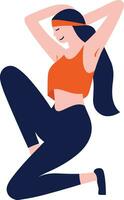 mano disegnato femmina personaggio fare yoga o Meditare nel piatto stile vettore