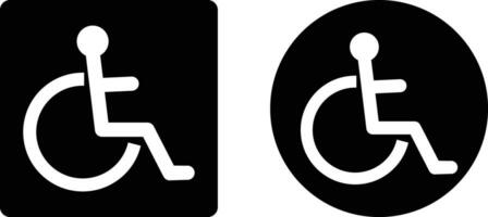 Disabilitato persona icona nel piazza e cerchio . handicap icona vettore