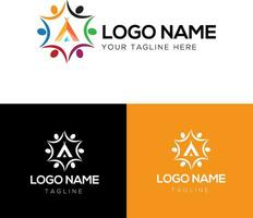 benessere e Comunità illustrazione vettore logo design