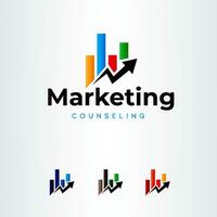 marketing crescita freccia vettore logo design