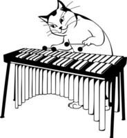 collezione di musica gatto giocando. vettore illustrazione su bianca sfondo.