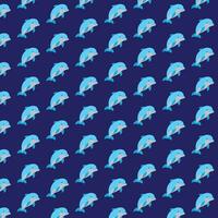 carino delfino su blu sfondo. vettore illustrazione