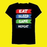 mangiare dormire gioco ripetere maglietta vettore
