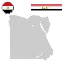 tratteggiata carta geografica di Egitto con circolare bandiera vettore