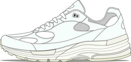 retrò in esecuzione sneaker vettore design illustrazione modello