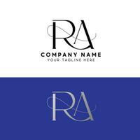 RA iniziale lettera logo vettore