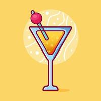cocktail isolato fumetto illustrazione in stile piatto contorno vettore
