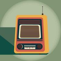 Vintage ▾ Radio piatto design illustrazione vettore
