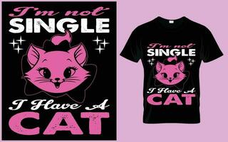 Stampa gatto vettore t camicia design