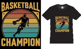 pallacanestro campione , pallacanestro t camicia design vettore illustrazione