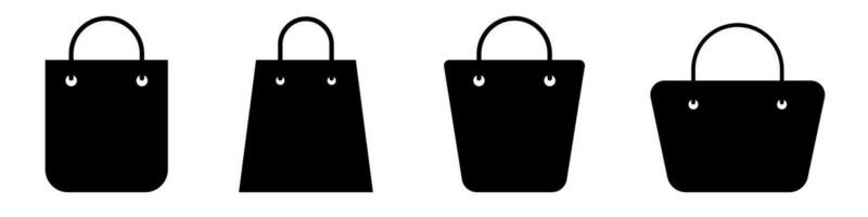 shopping Borsa icone impostare. glifo shopping Borsa. vettore eps 10