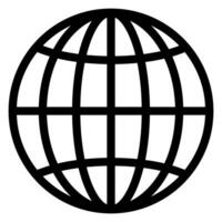 globo simbolo. mondo cartello. pianeta terra nel cerchio. schema globo vettore