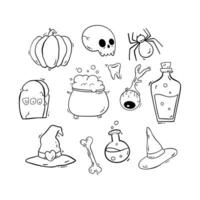 mano disegnato Halloween elementi collezione vettore