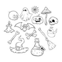 mano disegnato Halloween elementi collezione vettore