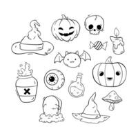 mano disegnato Halloween elementi collezione vettore