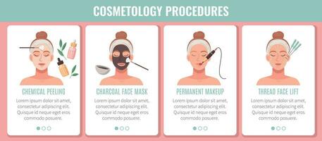 cosmetologia procedure infografica vettore