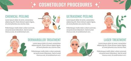 cosmetologia piatto illustrazione vettore