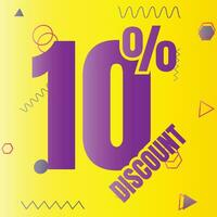 10 per cento sconto affare cartello icona, 10 per cento speciale offrire sconto vettore, 10 per cento vendita prezzo riduzione offrire disegno, Venerdì shopping vendita sconto percentuale icona design vettore