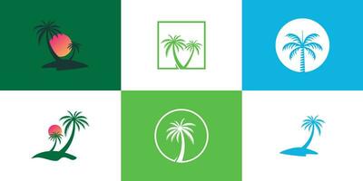 impostato di palma logo design con creativo idea concetto premio vettore