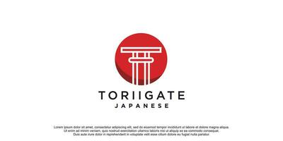 giapponese torii cancelli logo e simbolo design icona vettore