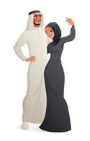 felice coppia musulmana che prende selfie illustrazione vettoriale