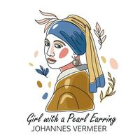 il ragazza con il perla vettore ritratto, artista vermeer.