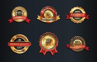 collezione di badge di fiducia d'oro vettore