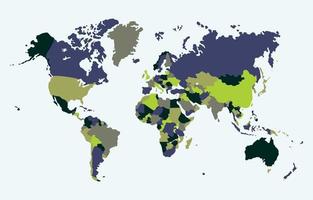 mappa del mondo con colori moderni vettore