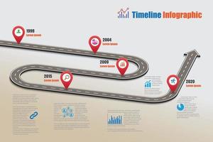 modello di infografica timeline di tabella di marcia aziendale con puntatori progettati per sfondo astratto pietra miliare diagramma moderno processo tecnologia dati di marketing digitale presentazione grafico illustrazione vettoriale
