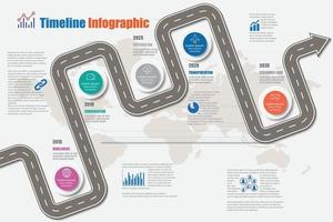 business roadmap timeline infografica icone progettate per sfondo astratto modello pietra miliare elemento diagramma moderno processo tecnologia marketing digitale dati presentazione grafico illustrazione vettoriale