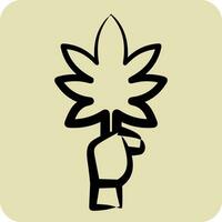 icona cannabis. relazionato per canapa simbolo. mano disegnato stile. semplice design modificabile. semplice illustrazione vettore