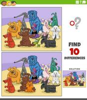 differenze attività con cartone animato colorato cani personaggi gruppo vettore