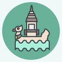 icona bon om touk. relazionato per Cambogia simbolo. colore compagno stile. semplice design modificabile. semplice illustrazione vettore