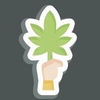 etichetta cannabis. relazionato per canapa simbolo. semplice design modificabile. semplice illustrazione vettore
