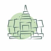 icona pagoda. relazionato per Cambogia simbolo. colore individuare stile. semplice design modificabile. semplice illustrazione vettore