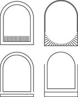 monoline arco telaio. piatto linea arte. vettore illustrazione