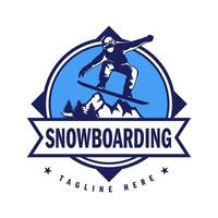 snowboard logo design vettore illustrazione