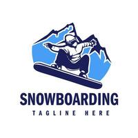 snowboard logo design vettore illustrazione