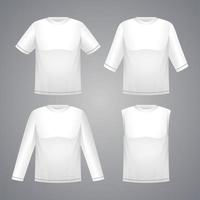 set di mockup di magliette bianche white vettore