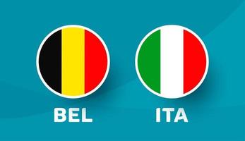belgio vs italia partita illustrazione vettoriale campionato di calcio 2020